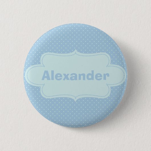 Baby-Blau-Tupfen mit Aufkleber Button (Vorderseite)