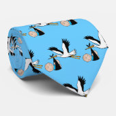 Baby-Blau u. Storch Krawatte (Gerollt)