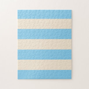 Baby Blau und Antique Weiß Streifen Puzzle
