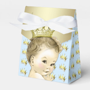 Baby Blau und Gold Prinz Baby Shower Geschenkschachtel