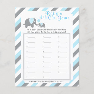 Baby Blau und Grau gestreift 🐘 Elefant - ABC's Flyer