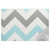 Baby-Blau und graues Zickzack mit Monogramm Stoff (Fat Quarter (45,7 x 55,9 cm))