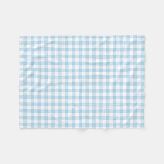 Baby-Blau-und Weiß-Gingham überprüftes Muster Fleecedecke (Vorderseite (Horizontal))