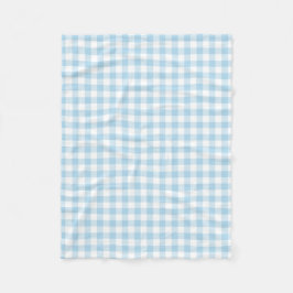 Baby-Blau-und Weiß-Gingham überprüftes Muster Fleecedecke