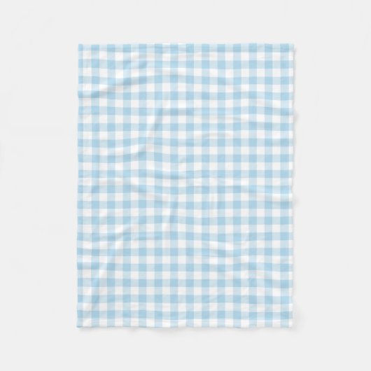 Baby-Blau-und Weiß-Gingham überprüftes Muster Fleecedecke (Vorderseite)