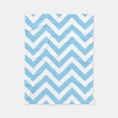 Baby Blau und Weiß große, horizontale Zickzack Fleecedecke (Vorderseite)