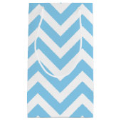 Baby Blau und Weiß große, horizontale Zickzack Kleine Geschenktüte (Vorderseite)