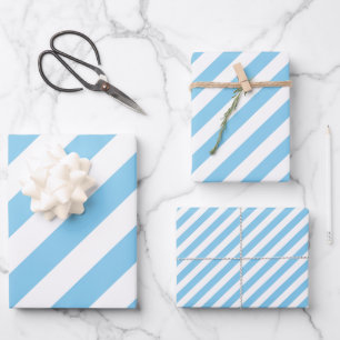Baby Blau und Weiß Unterschiedliche Größen Diag. S Geschenkpapier Set