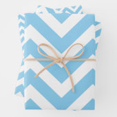 Baby Blau und Weiß Unterschiedliche Größen Zickzac Geschenkpapier Set (Beispiel)