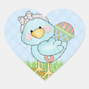 Baby-Blau-Vogel Herz-Aufkleber