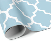 Baby-Blau, weißes Quatrefoil Muster-Pastellfarben Geschenkpapier (Rolleneckpunkt)