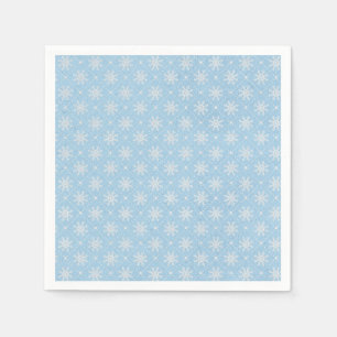 Baby-Blau-weißes Schneeflocke-Weihnachtsmuster Serviette