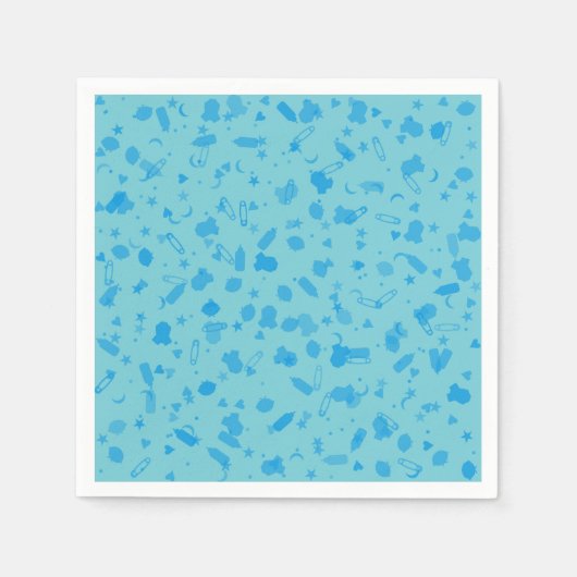Baby-Blauconfetti-Taufe-Taufe Serviette (Vorderseite)