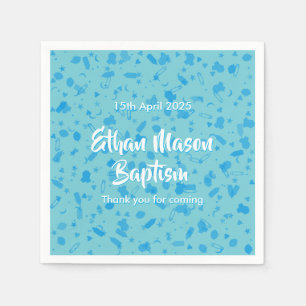 Baby-Blauconfetti-Taufe-Taufe Serviette