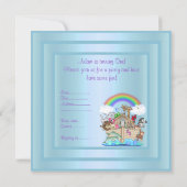 BABY BLAUE ARK 1. GEBURTSTAG EINLADUNG (Rückseite)