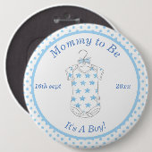 Baby-blaue Mama, zum Knopf zu sein Button (Vorne & Hinten)
