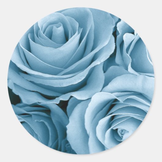 BABY BLAUE Rose - Hochzeitlicher Umschlag Aufklebe Runder Aufkleber (Vorderseite)