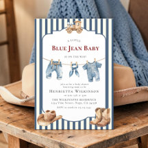 Baby-Blaues Jeans-Baby-Einladung zur Babyparty