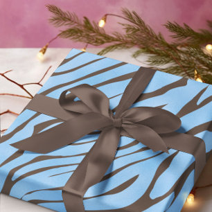 Baby Blaues Zebra-Muster Geschenkpapier