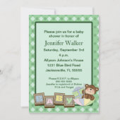 Baby blockiert Babyparty - Grün Einladung (Vorderseite)