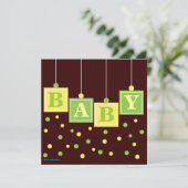 BABY blockiert gelbe, neutrale Babydusche Einladung (Stehend Vorderseite)
