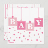 BABY blockiert hübsches in der rosa Einladung (Vorne/Hinten)