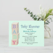 Baby blockiert kundenspezifische einladung (Stehend Vorderseite)