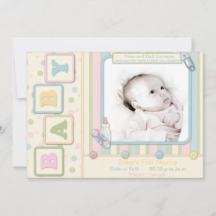Baby Blocks Baby-Ankündigung Ankündigung