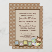 Baby Blocks Baby Dusche - Braun Einladung (Vorne/Hinten)