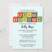 Baby Blocks Baby Dusche Einladung (Vorderseite)