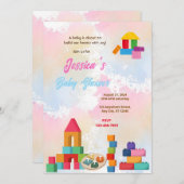 Baby Blocks Baby Dusche Einladung (Vorne/Hinten)