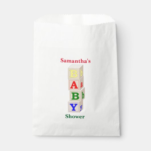 Baby Blocks Baby Dusche Fevor Bag Geschenktütchen (Vorderseite)