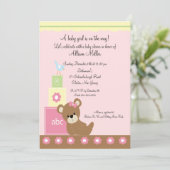 Baby Blocks Baby Girl Dusche Einladung (Stehend Vorderseite)