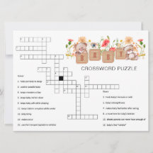 Baby Blocks, Bären und Wildblumen Crossword Game