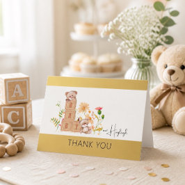 Baby Blocks, Bären und Wildblumen Dankeschön Card Dankeskarte