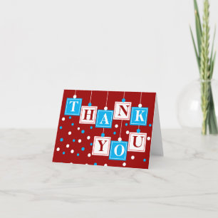 BABY Blocks Blue Red White Danke Karte