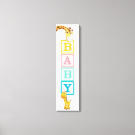 Baby Blocks mit Niedlichen Giraffen Leinwanddruck