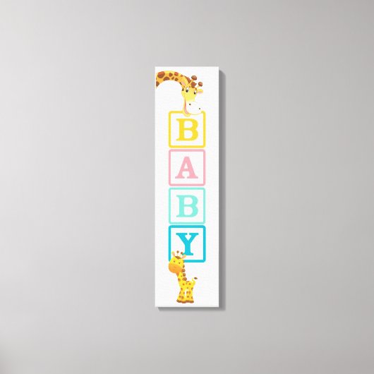 Baby Blocks mit Niedlichen Giraffen Leinwanddruck (Vorderseite)