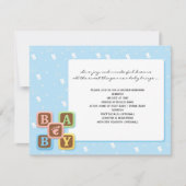 Baby Blocks on Blue Baby Shower Einladung (Vorderseite)