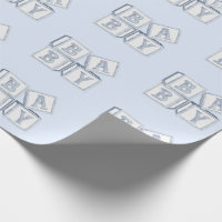 Baby Blocks Typografie Blue Watercolor Dusche