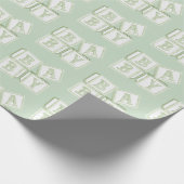 Baby blockt Typografie Grüne Aquarelldusche Geschenkpapier (Ecke)