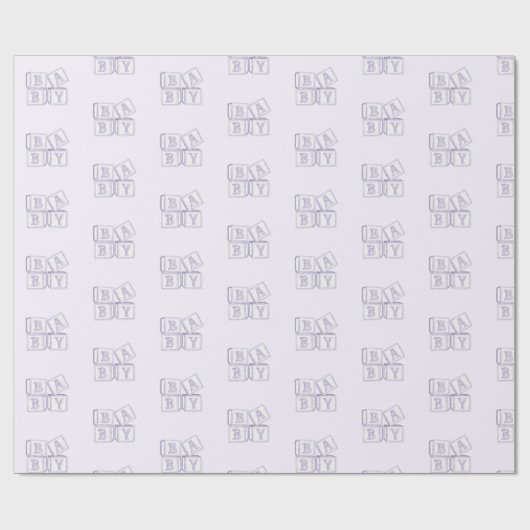 Baby blockt Typografie Lila Aquarelldusche Geschenkpapier (Flach)