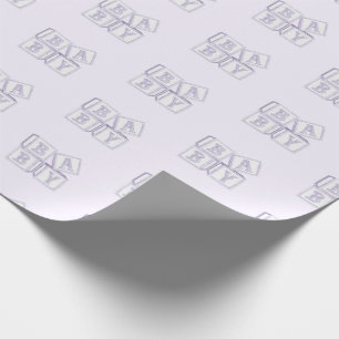 Baby blockt Typografie Lila Aquarelldusche Geschenkpapier