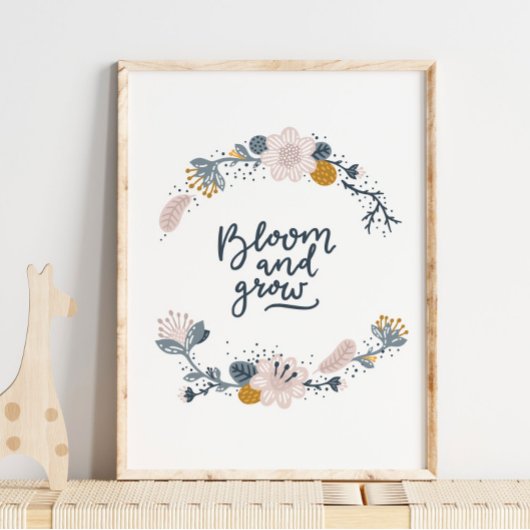 Baby Bloom and Grow Blue Poster | Wall Print