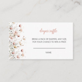 Baby Bloom floral baby shower diaper raffle game Begleitkarte