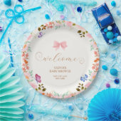 Baby Bloom Floral Butterfly Babydusche Begrüßung Pappteller (Party)