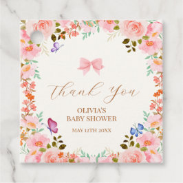 Baby Bloom Floral Butterfly Babydusche Vielen Dank Geschenkanhänger