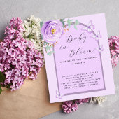 Baby Bloom lila Schmetterling Baby Dusche Einladun
