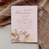 Baby Bloom Pampas Grass Pink Baby Girl Dusche Einladung