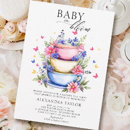 Baby Bloom Tee Party Wildblumen Kindermädchendusch Einladung